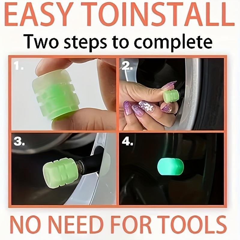 (16PCS) Luminous Tire Valve Cap Set - Suitable for Cars, Trucks, Motorcycles and Bicycles - Greetlamp