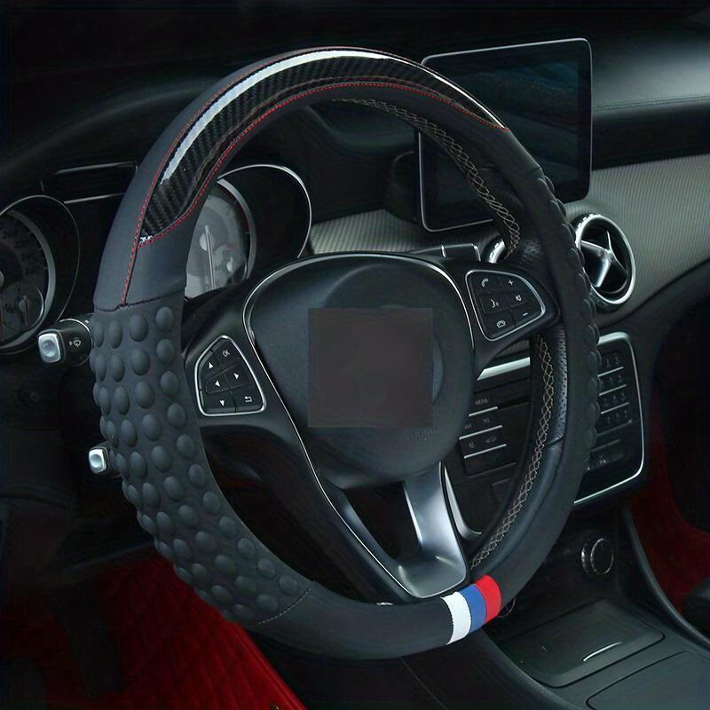 PU Leather Steering Wheel Cover with Inner Rim - Fits Most Cars (161-252mm) - Greetlamp