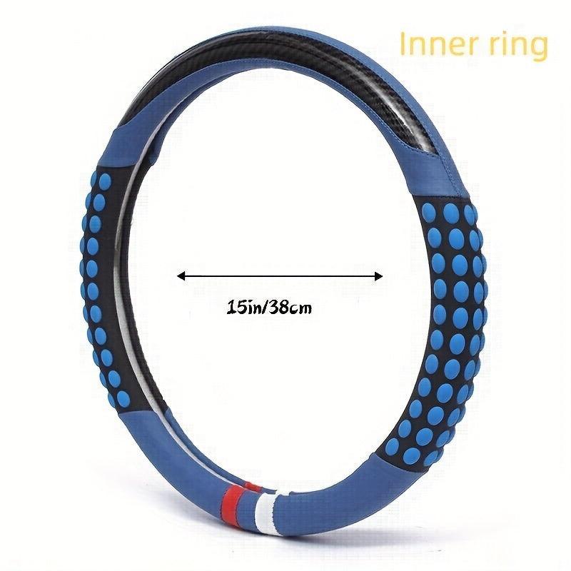 PU Leather Steering Wheel Cover with Inner Rim - Fits Most Cars (161-252mm) - Greetlamp
