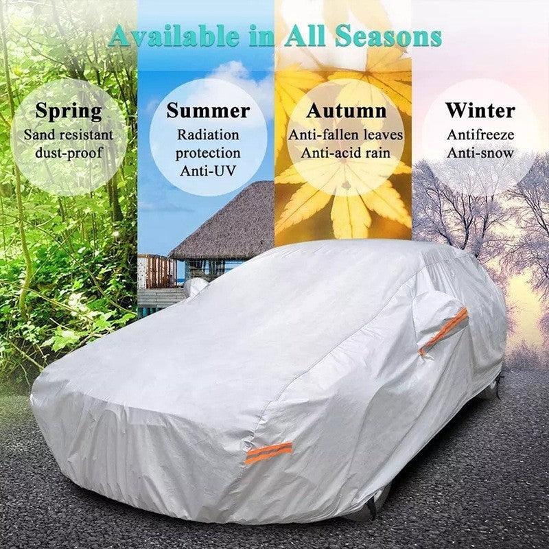 Best All-weather Car Cover, 6-layer Car Cover, Waterproof Outdoor Car Cover with 100% UV Protection, Suitable for Hatchbacks, Sedans, SUVs - Greetlamp