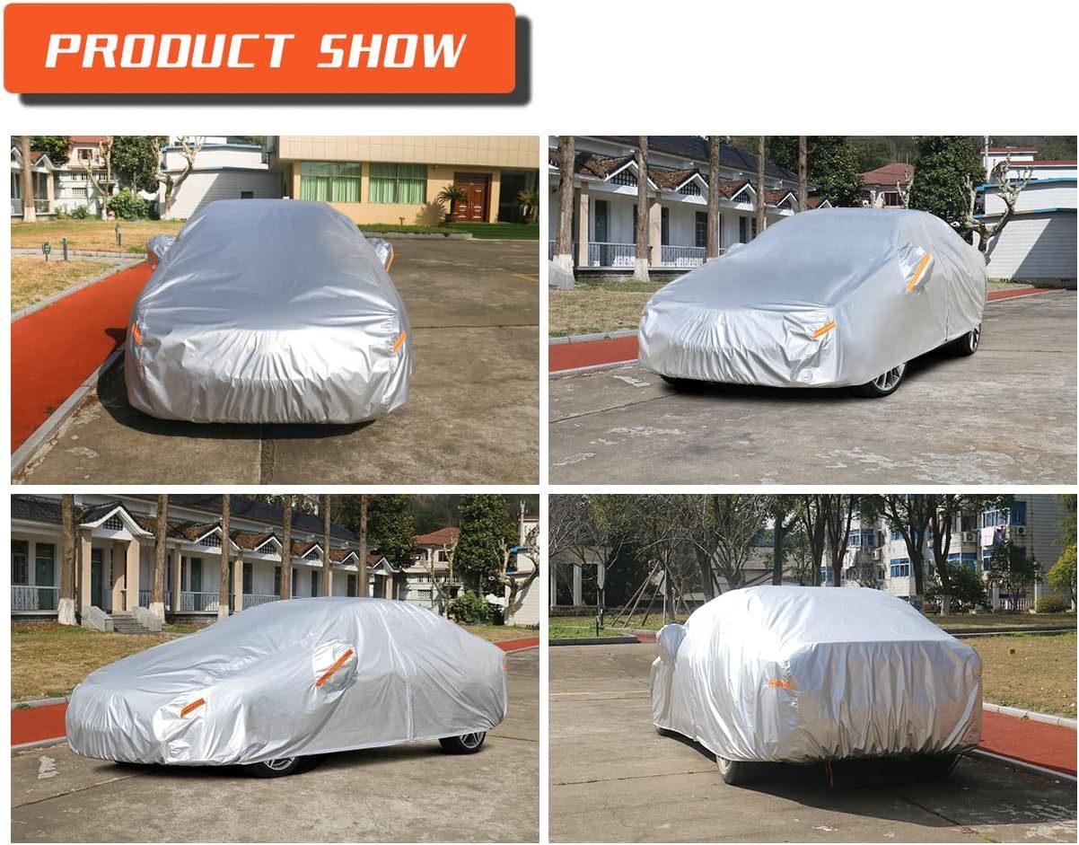 Best All-weather Car Cover, 6-layer Car Cover, Waterproof Outdoor Car Cover with 100% UV Protection, Suitable for Hatchbacks, Sedans, SUVs - Greetlamp