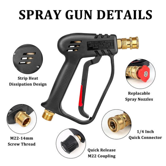 Innovative Car Washing Water Gun with Household High Pressure Cleaning Power and 1/4 Quick Connect Feature - Greetlamp