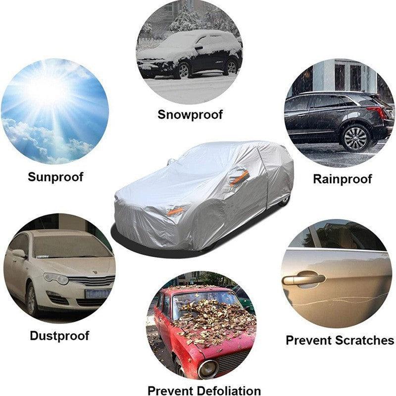 Best All-weather Car Cover, 6-layer Car Cover, Waterproof Outdoor Car Cover with 100% UV Protection, Suitable for Hatchbacks, Sedans, SUVs - Greetlamp