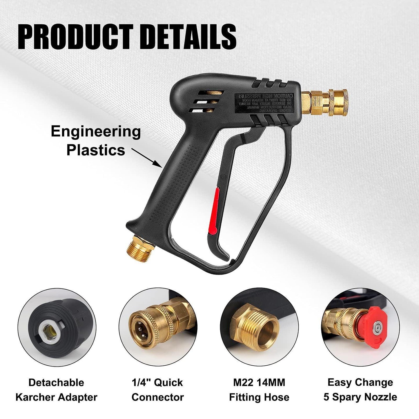 Innovative Car Washing Water Gun with Household High Pressure Cleaning Power and 1/4 Quick Connect Feature - Greetlamp