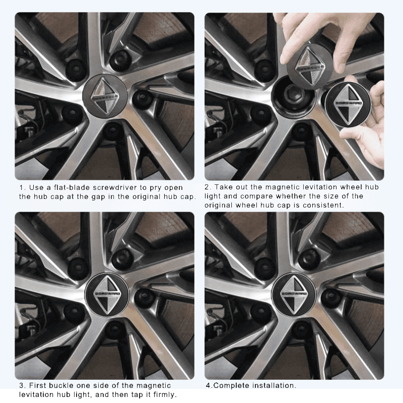 Suitable For Borgward Magnetic Suspension Hub Caps & LED Suspension Luminous Wheel Hub Lights - Greetlamp