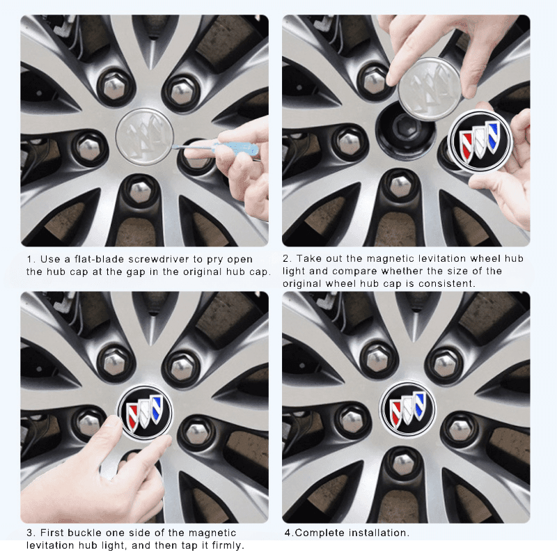 Suitable For Buick Magnetic Suspension Hub Caps & LED Suspension Luminous Wheel Hub Lights - Greetlamp