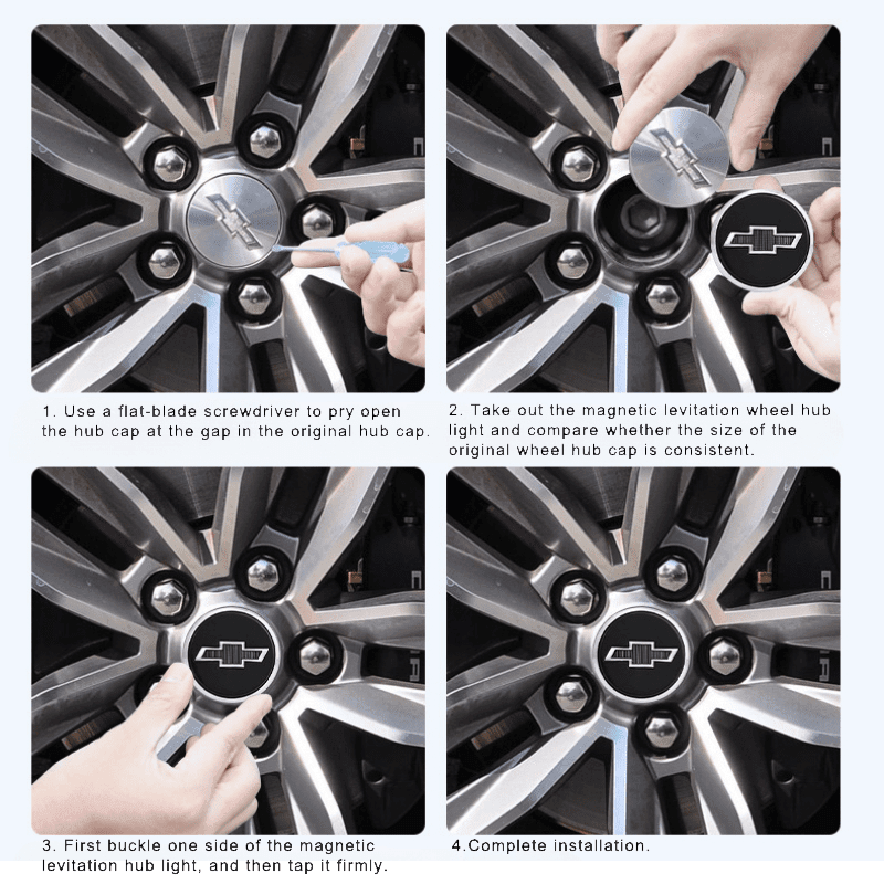 Suitable For Chevrolet Magnetic Suspension Hub Caps & LED Suspension Luminous Wheel Hub Lights - Greetlamp