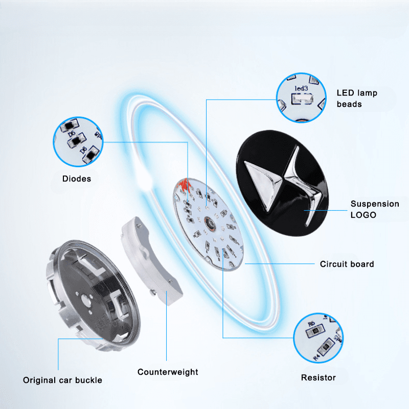 Suitable For DS Magnetic Suspension Hub Caps & LED Suspension Luminous Wheel Hub Lights - Greetlamp
