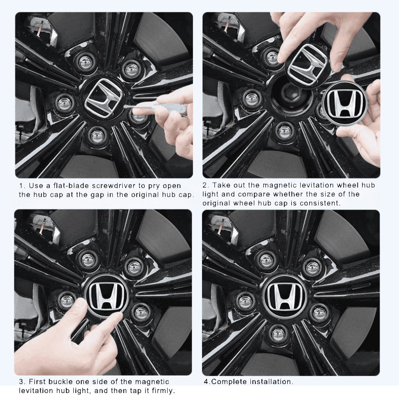 Suitable For Honda Magnetic Suspension Hub Caps & LED Suspension Luminous Wheel Hub Lights - Greetlamp