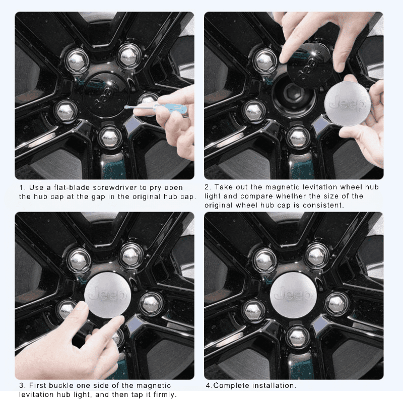 Suitable For Jeep Magnetic Suspension Hub Caps & LED Suspension Luminous Wheel Hub Lights - Greetlamp