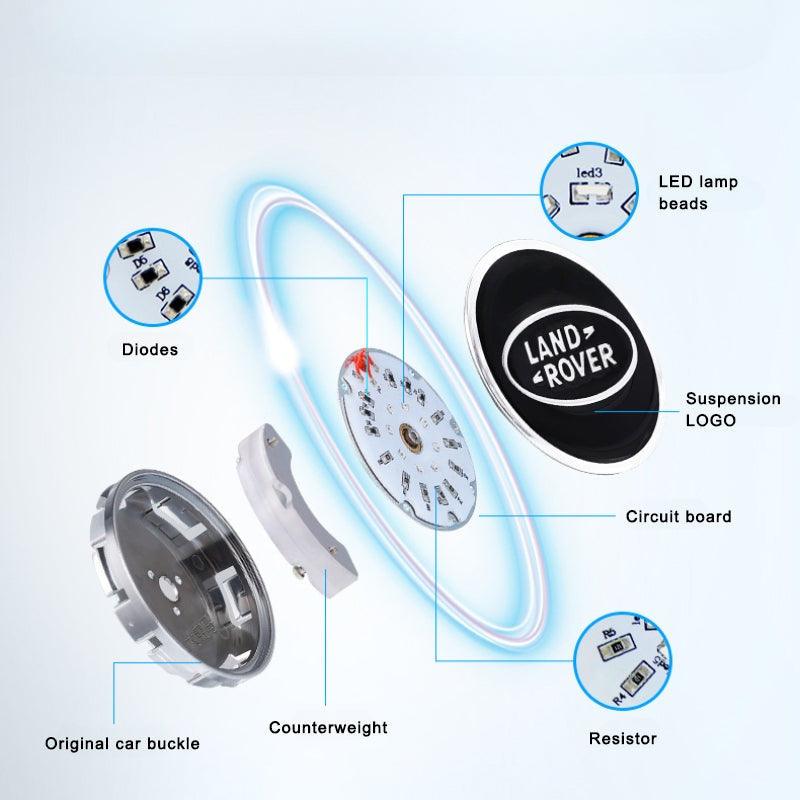 Suitable For Land Rover Magnetic Suspension Hub Caps & LED Suspension Luminous Wheel Hub Lights - Greetlamp