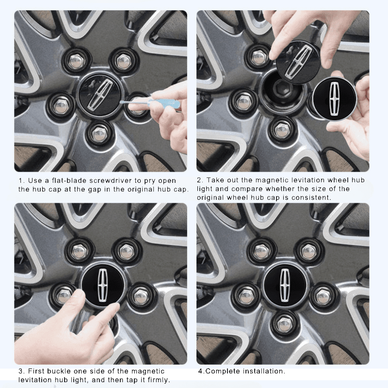 Suitable For Lincoln Magnetic Suspension Hub Caps & LED Suspension Luminous Wheel Hub Lights - Greetlamp