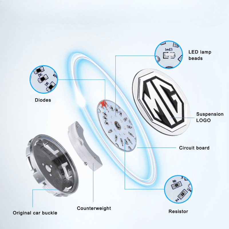 Suitable For MG Magnetic Suspension Hub Caps & LED Suspension Luminous Wheel Hub Lights - Greetlamp