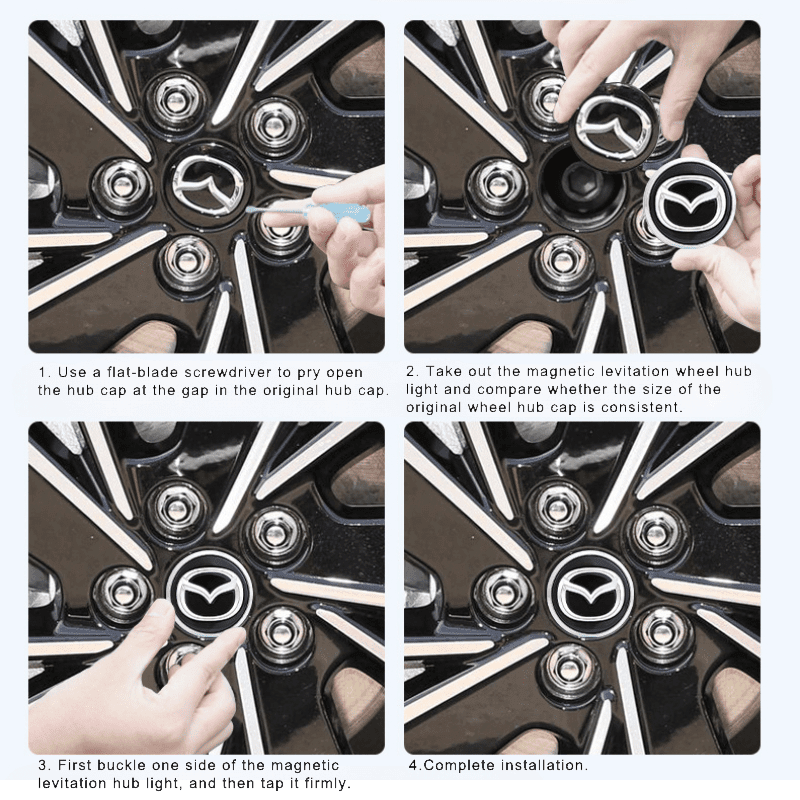 Suitable For Mazda Magnetic Suspension Hub Caps & LED Suspension Luminous Wheel Hub Lights - Greetlamp
