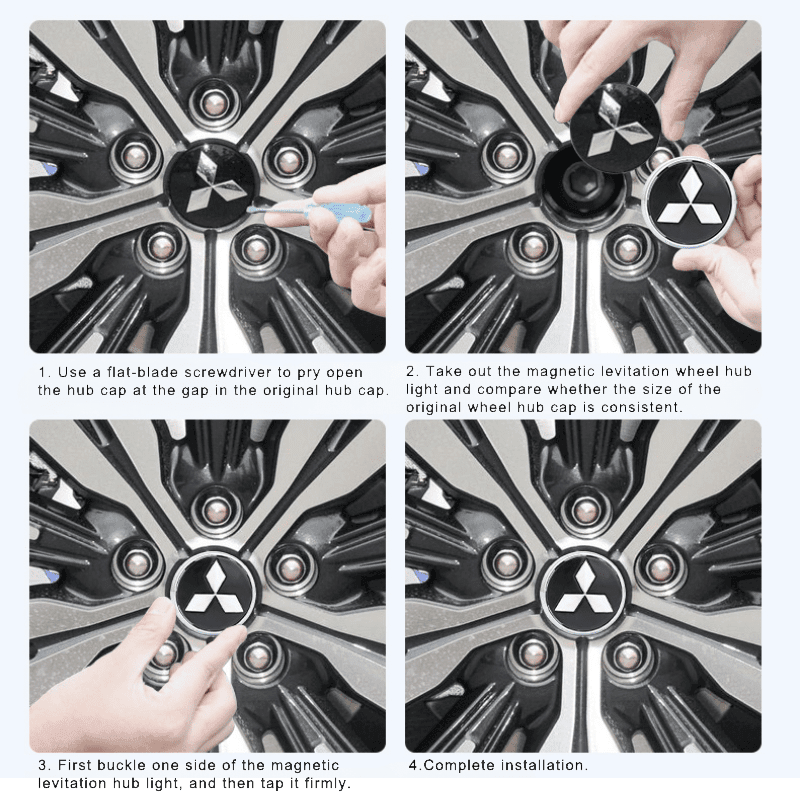 Suitable For Mitsubishi Magnetic Suspension Hub Caps & LED Suspension Luminous Wheel Hub Lights - Greetlamp