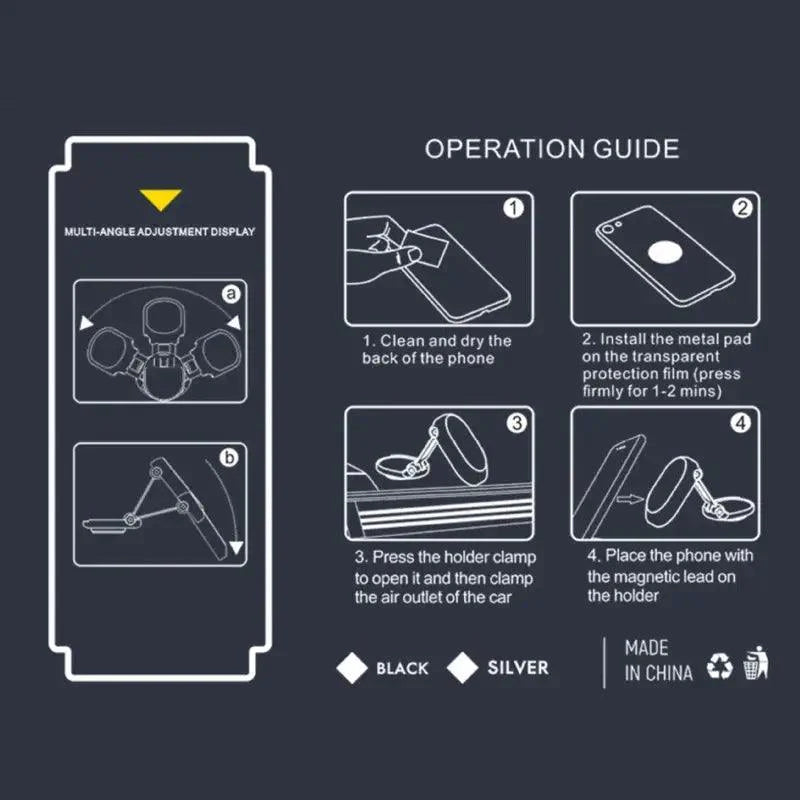 Super Magnetic Car Folding Mobile Phone Bracket 360 Rotating Navigation Bracket - Greetlamp