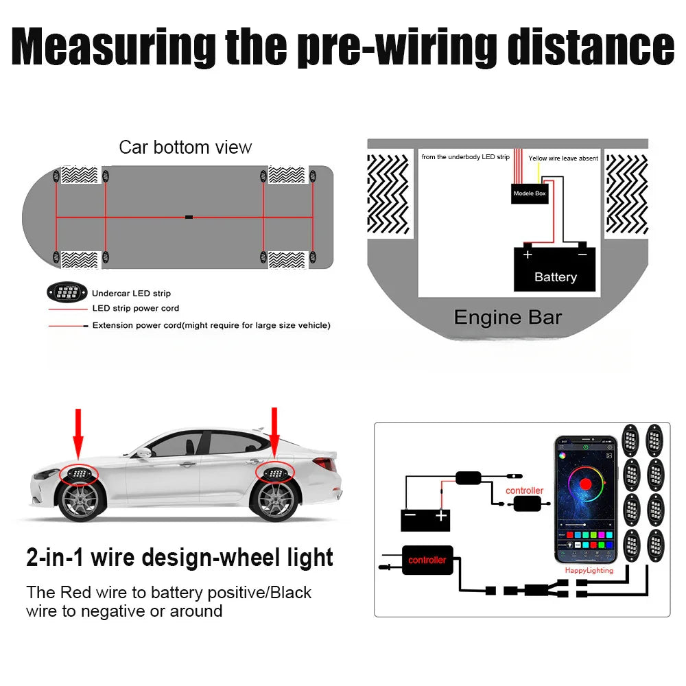 RGB Chassis Light APP Control Ambient Light LED Car Neon Light