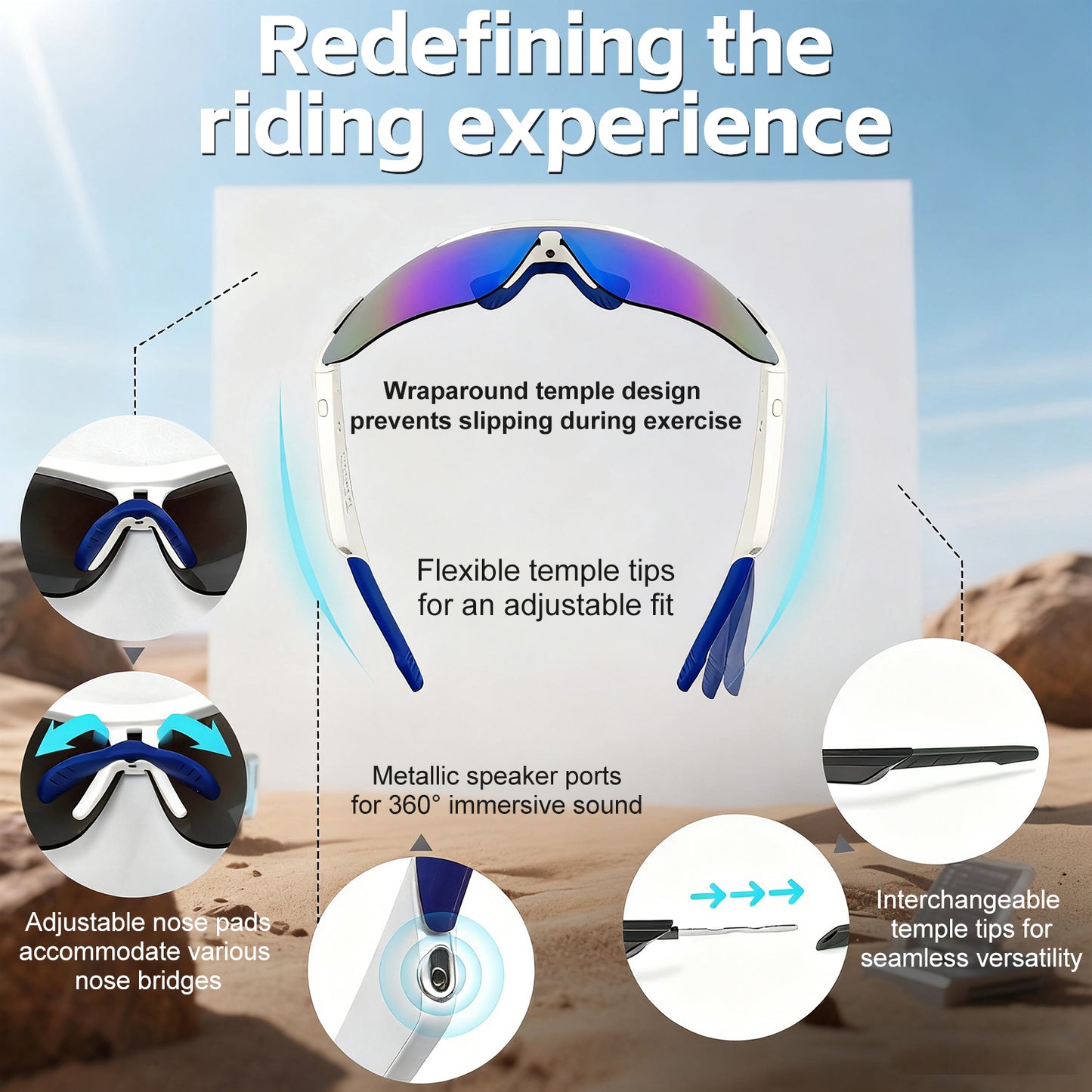 Smart Bluetooth Glasses Outdoor Sports Goggles Cycling Sunglasses