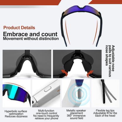 Outdoor Sports Cycling Bluetooth Smart Sunglasses with AI Technology