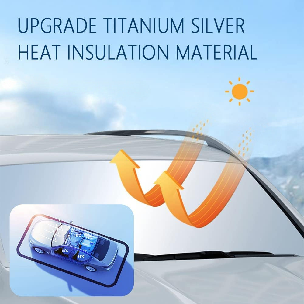 Car Windshield Sunshade - Free Storage Bag