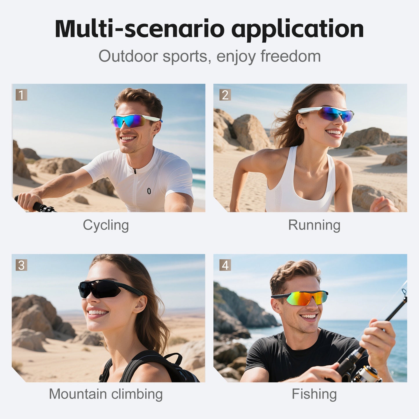 Smart Bluetooth Glasses Outdoor Sports Goggles Cycling Sunglasses