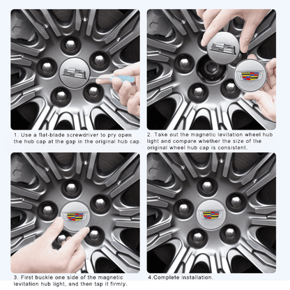 Suitable For Cadillac Magnetic Suspension Hub Caps & LED Suspension Luminous Wheel Hub Lights - Greetlamp