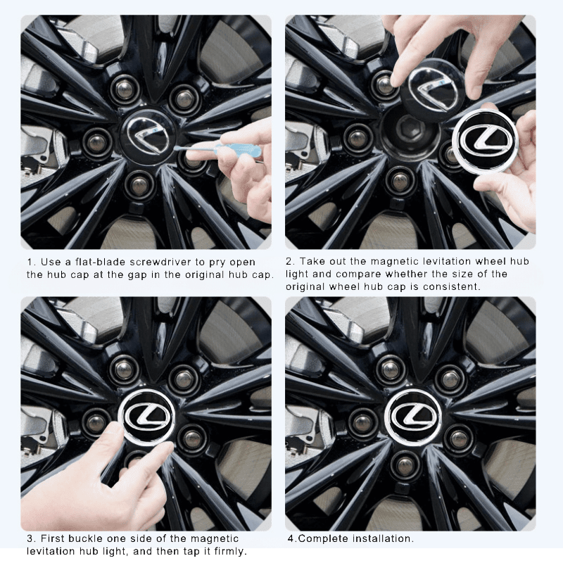 Suitable For Lexus Magnetic Suspension Hub Caps & LED Suspension Luminous Wheel Hub Lights - Greetlamp